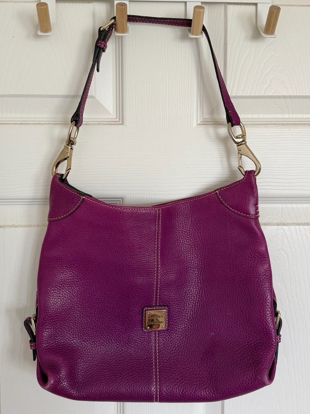 Dooney & Bourke Magenta Pebbled Leather Shoulder Bag